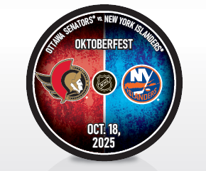 Commemorative Puck - Ottawa Senators VS NY islanders October 18 2025