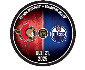 Ottawa Senators VS Edmonton Oilers October 21 2025 - Commemorative Puck