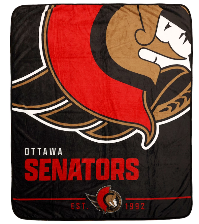 Senators Full Logo Black Blanket
