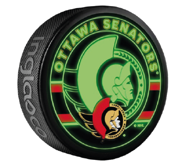 OTTAWA SENATORS GLOW IN THE DARK PUCK