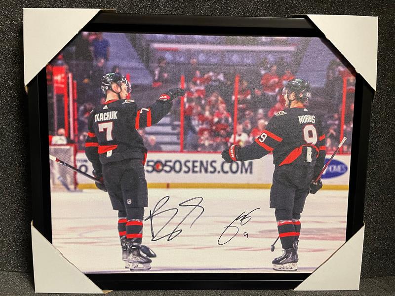 Brady Tkachuk & Josh Norris Signed Canvas