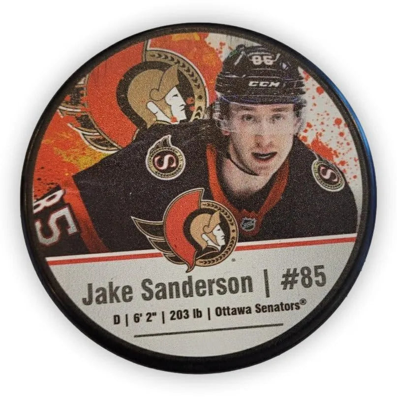 Jake Sanderson Hockey Puck