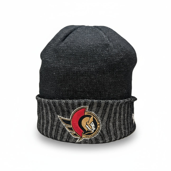 OTTAWA SENATORS NEW ERA BLACK REFLECTIVE CUFFED BEANIE