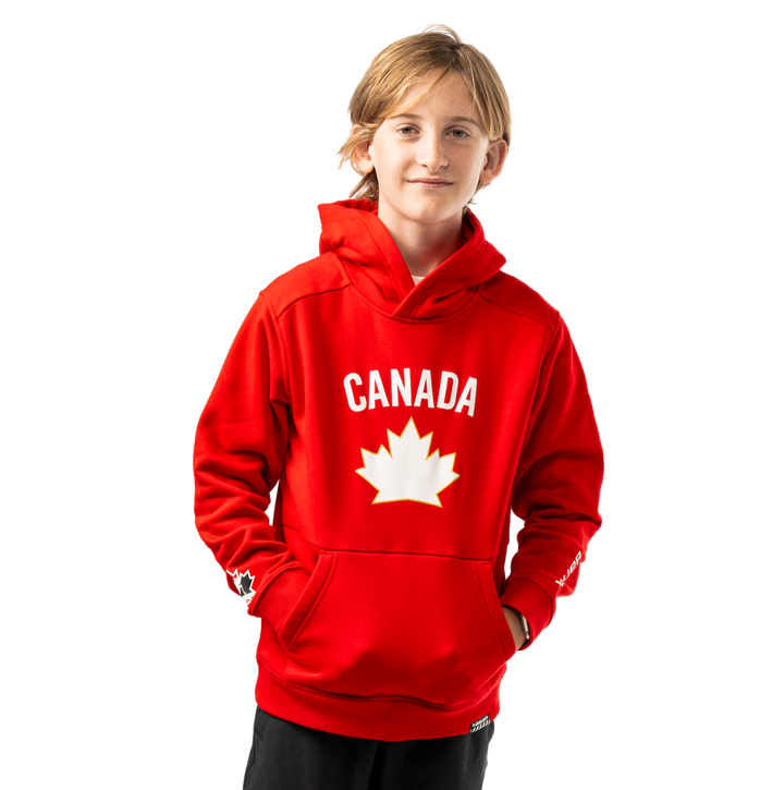 Youth Canada World Junior Ultimate Red Hoodie (BAUER)