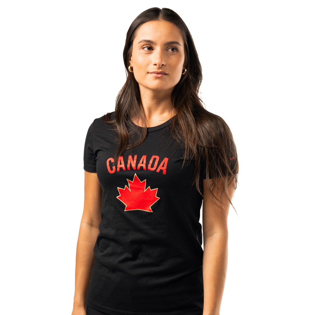 Women's Canada World Junior Black Graphic Tee (BAUER)