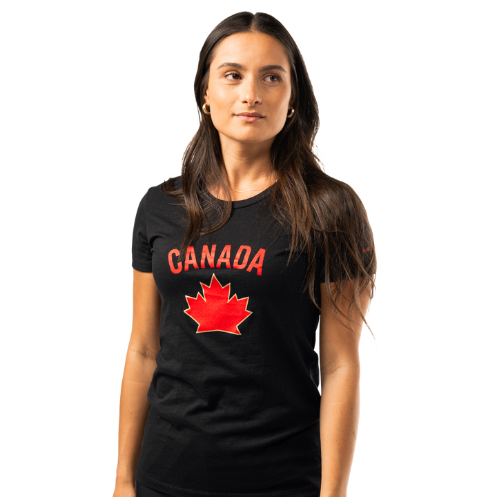 Women's Canada World Junior Black Graphic Tee (BAUER)
