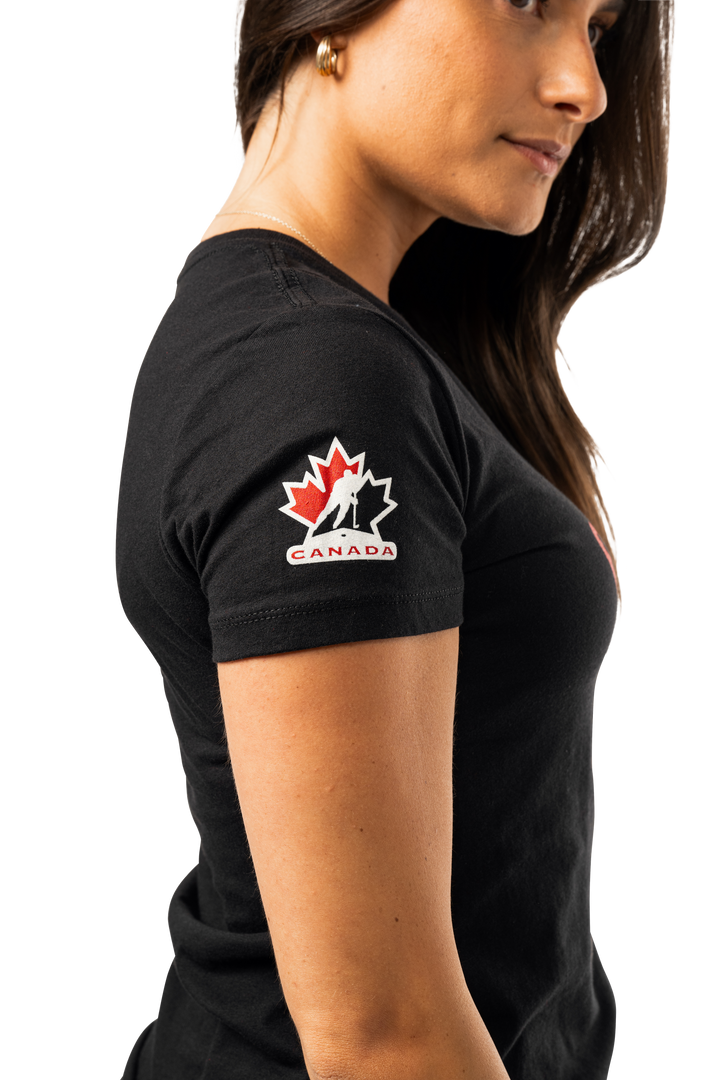 Women's Canada World Junior Black Graphic Tee (BAUER)