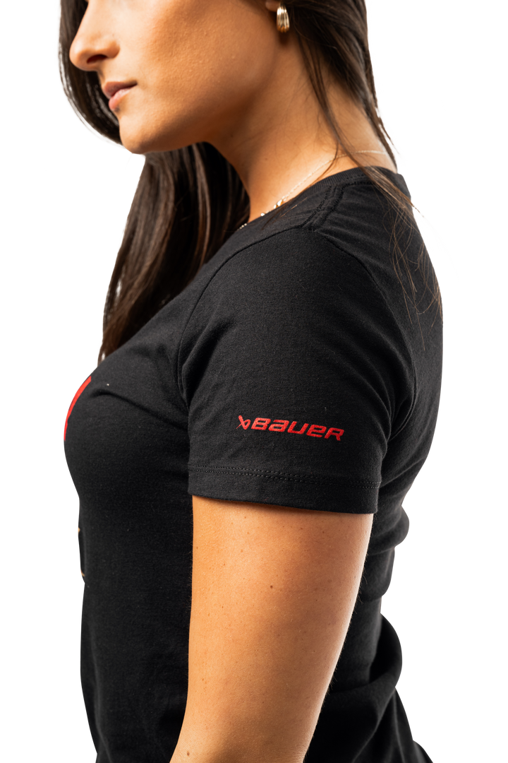 Women's Canada World Junior Black Graphic Tee (BAUER)