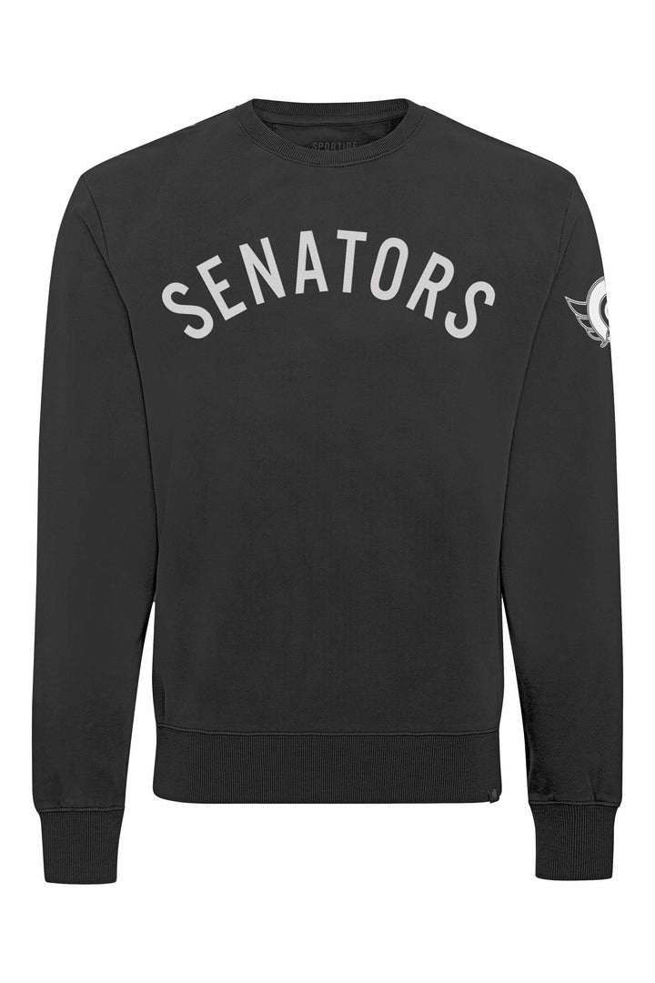 OTTAWA SENATORS BALTIMORE JET BLACK ARCH LOGO CREW SWEATER