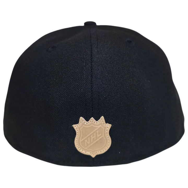 595 LEATHER BLACK FLATBRIM FITTED CAP NE