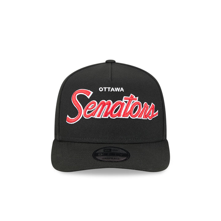 Ottawa Senators New Era Black 9Fifty A-Frame Poly Script Hat