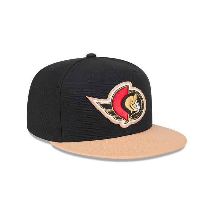 Ottawa Senators New Era Black/Beige 59Fifty Leather Fitted hat