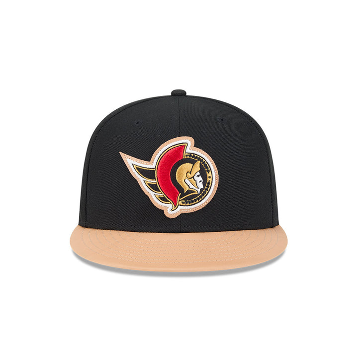 Ottawa Senators New Era Black/Beige 59Fifty Leather Fitted hat