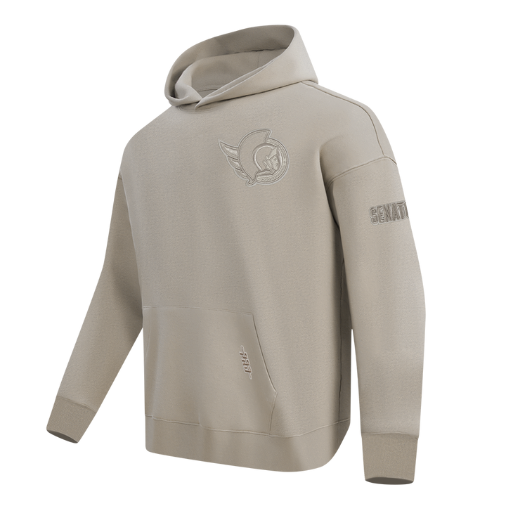 OTTAWA SENATORS NEUTRAL TAUPE DROP SHOULDER FLC PULLOVER HOODIE
