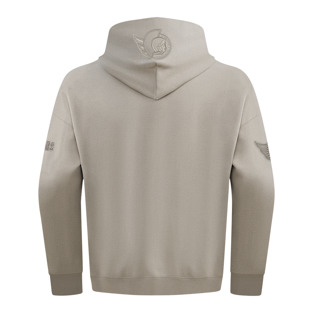 OTTAWA SENATORS NEUTRAL TAUPE DROP SHOULDER FLC PULLOVER HOODIE