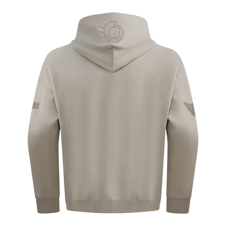 OTTAWA SENATORS NEUTRAL TAUPE DROP SHOULDER FLC PULLOVER HOODIE