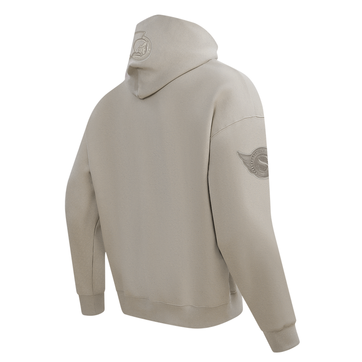 OTTAWA SENATORS NEUTRAL TAUPE DROP SHOULDER FLC PULLOVER HOODIE