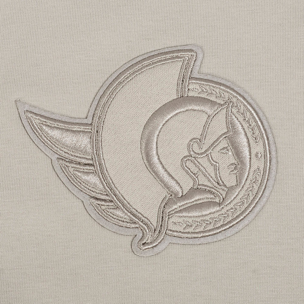 OTTAWA SENATORS NEUTRAL TAUPE DROP SHOULDER FLC PULLOVER HOODIE