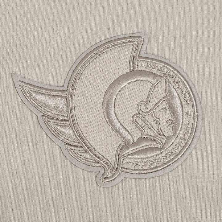 OTTAWA SENATORS NEUTRAL TAUPE DROP SHOULDER FLC PULLOVER HOODIE