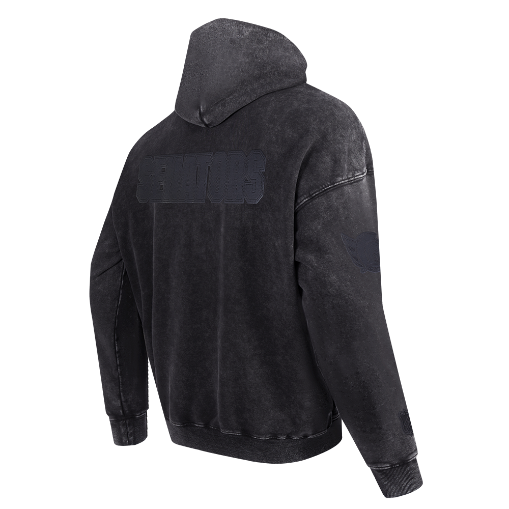 OTTAWA SENATORS WASHED VAGAURD BLACK PULLOVER HOODIE