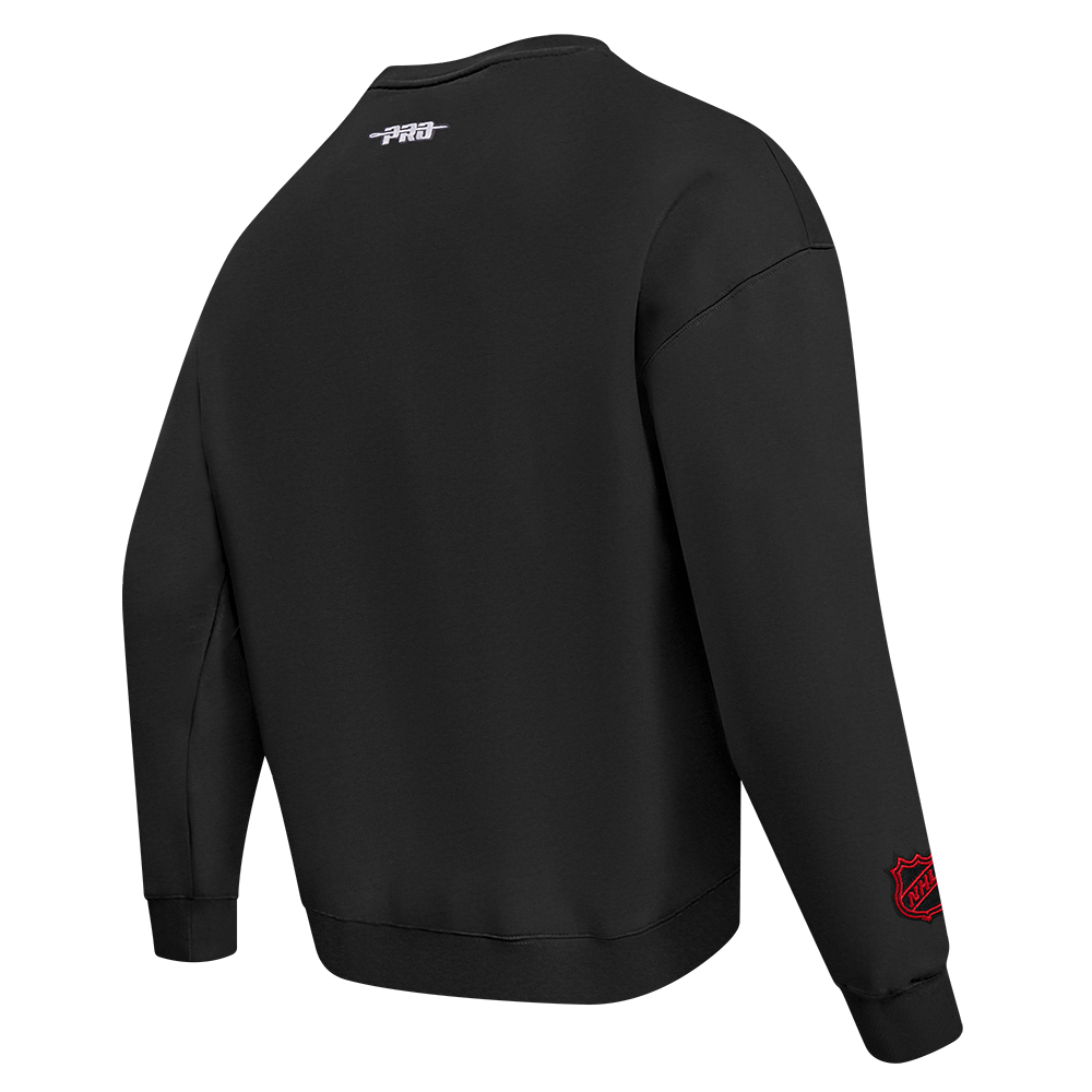 OTTAWA SENATORS CLASSIC ICON MEN'S PRO DROP SHOULDER BLACK CREWNECK SWEATER