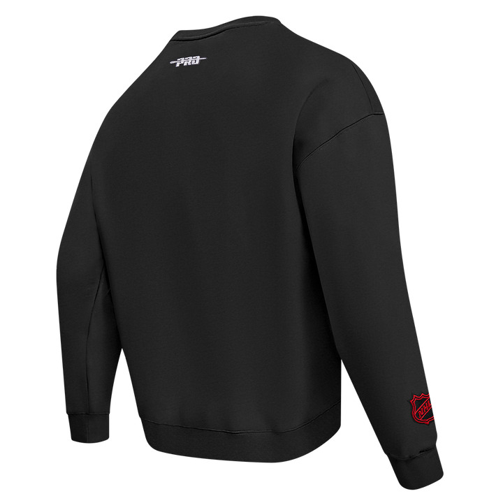 OTTAWA SENATORS CLASSIC ICON MEN'S PRO DROP SHOULDER BLACK CREWNECK SWEATER