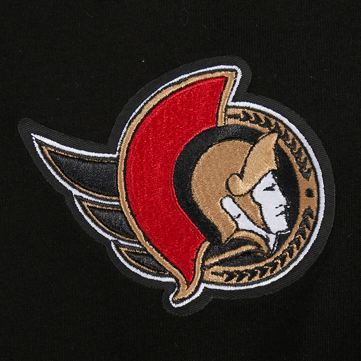 OTTAWA SENATORS CLASSIC ICON MEN'S PRO DROP SHOULDER BLACK CREWNECK SWEATER