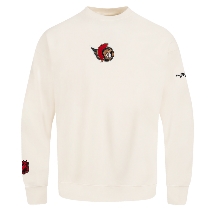 OTTAWA SENATORS CLASSIC ICON M PRO DROP SHOULDER WHT CREWNECK SWEATER