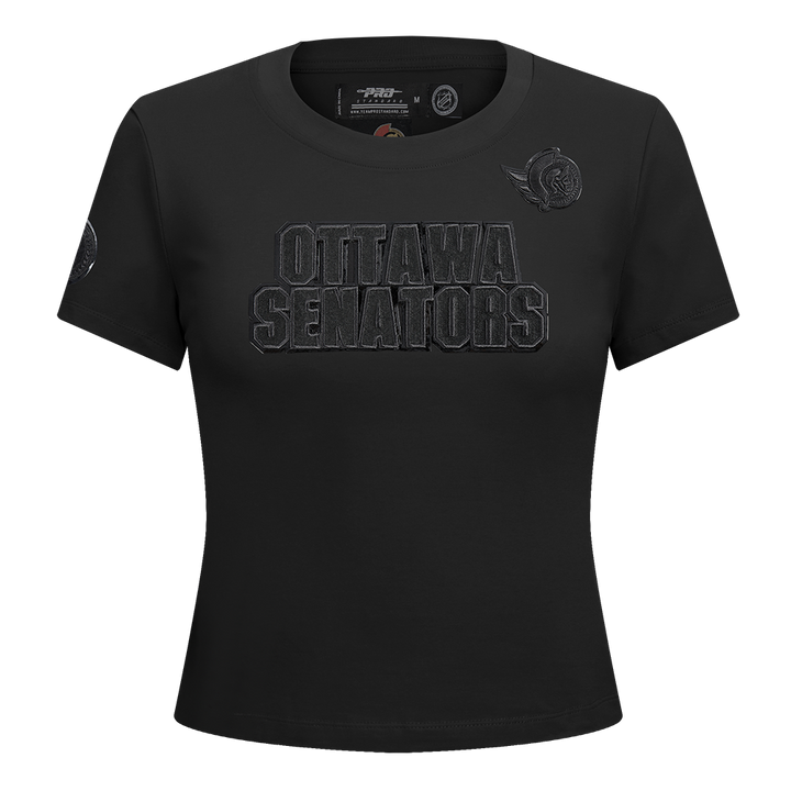 OTTAWA SENATORS WOMEN'S TRIPLE BLACK SLIM FIT TEE