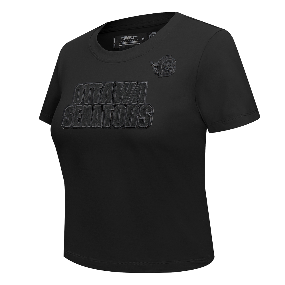 OTTAWA SENATORS WOMEN'S TRIPLE BLACK SLIM FIT TEE
