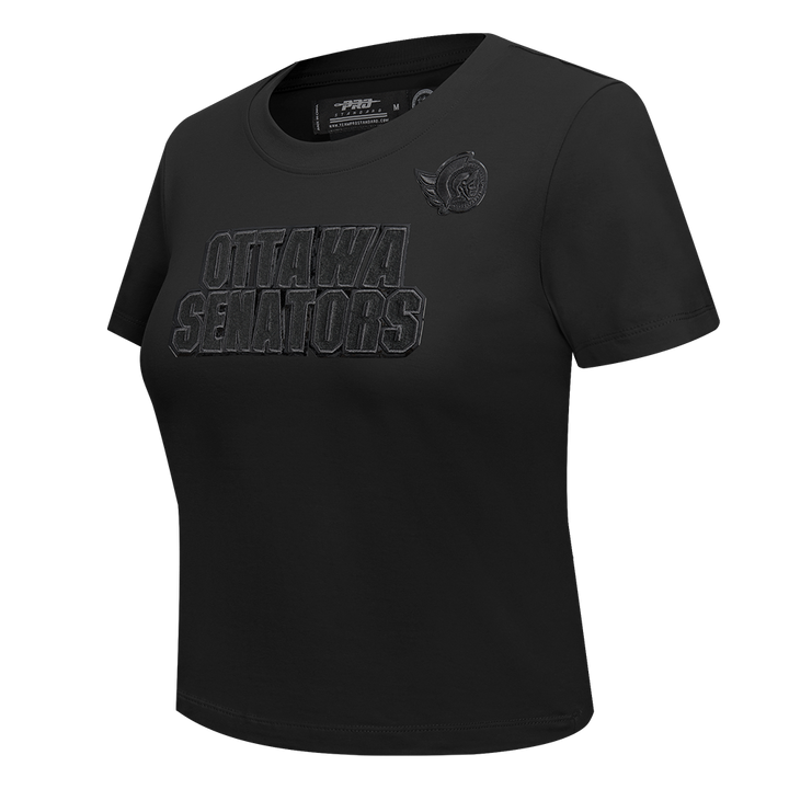 OTTAWA SENATORS WOMEN'S TRIPLE BLACK SLIM FIT TEE