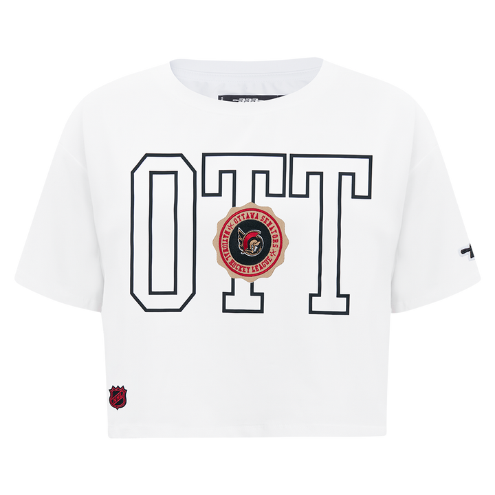 OTTAWA SENATORS WOMEN'S CLASSIC ICON CREST W WHITE BOXY TEE