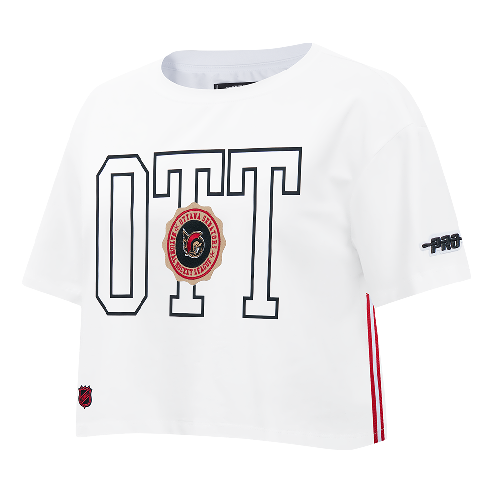 OTTAWA SENATORS WOMEN'S CLASSIC ICON CREST W WHITE BOXY TEE