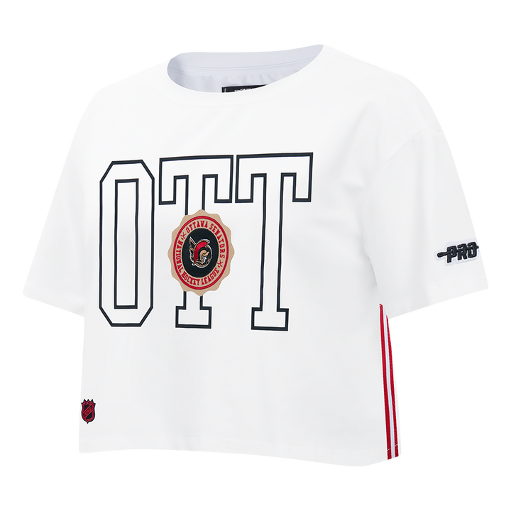 OTTAWA SENATORS WOMEN'S CLASSIC ICON CREST W WHITE BOXY TEE