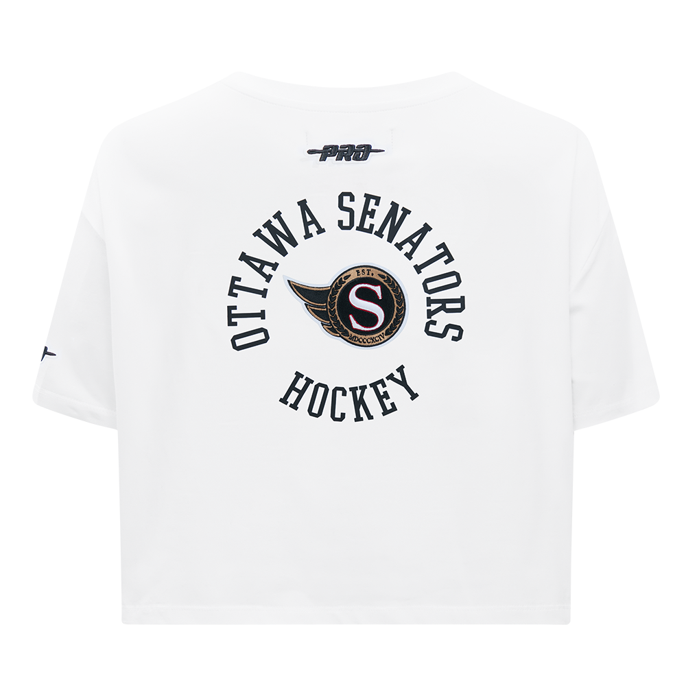 OTTAWA SENATORS WOMEN'S CLASSIC ICON CREST W WHITE BOXY TEE