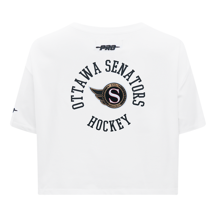 OTTAWA SENATORS WOMEN'S CLASSIC ICON CREST W WHITE BOXY TEE