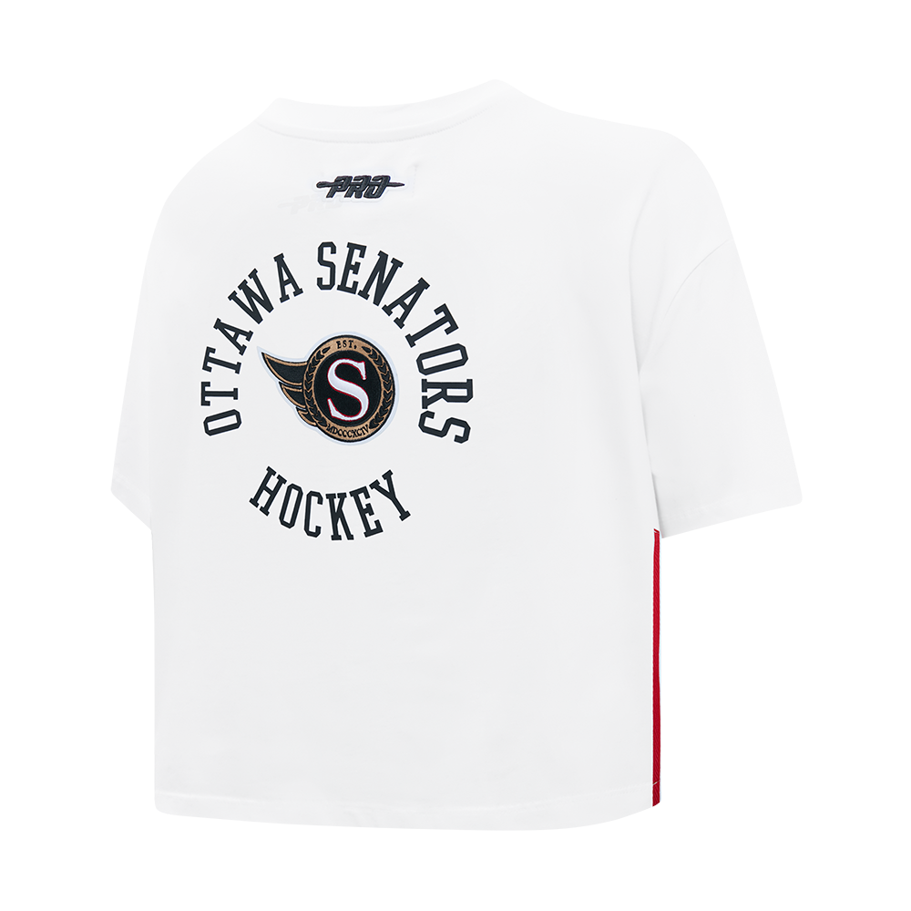 OTTAWA SENATORS WOMEN'S CLASSIC ICON CREST W WHITE BOXY TEE