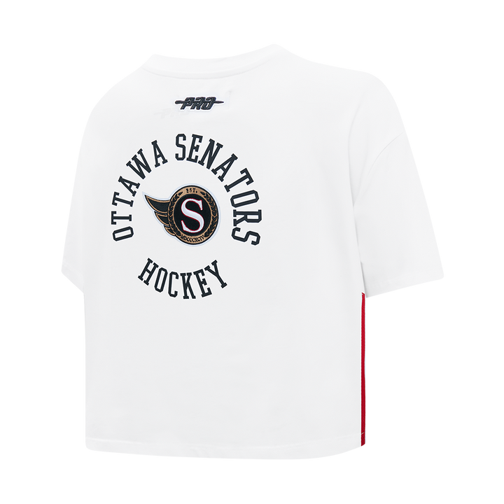 OTTAWA SENATORS WOMEN'S CLASSIC ICON CREST W WHITE BOXY TEE