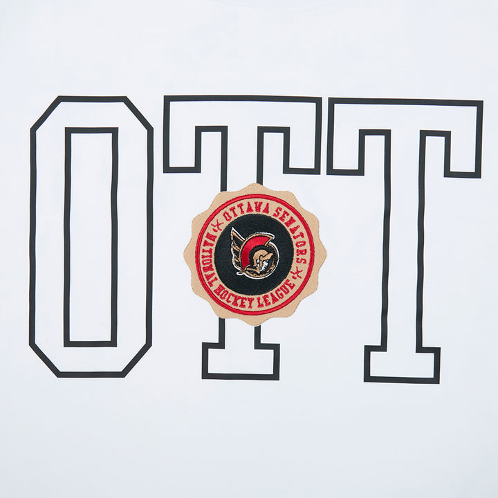 OTTAWA SENATORS WOMEN'S CLASSIC ICON CREST W WHITE BOXY TEE