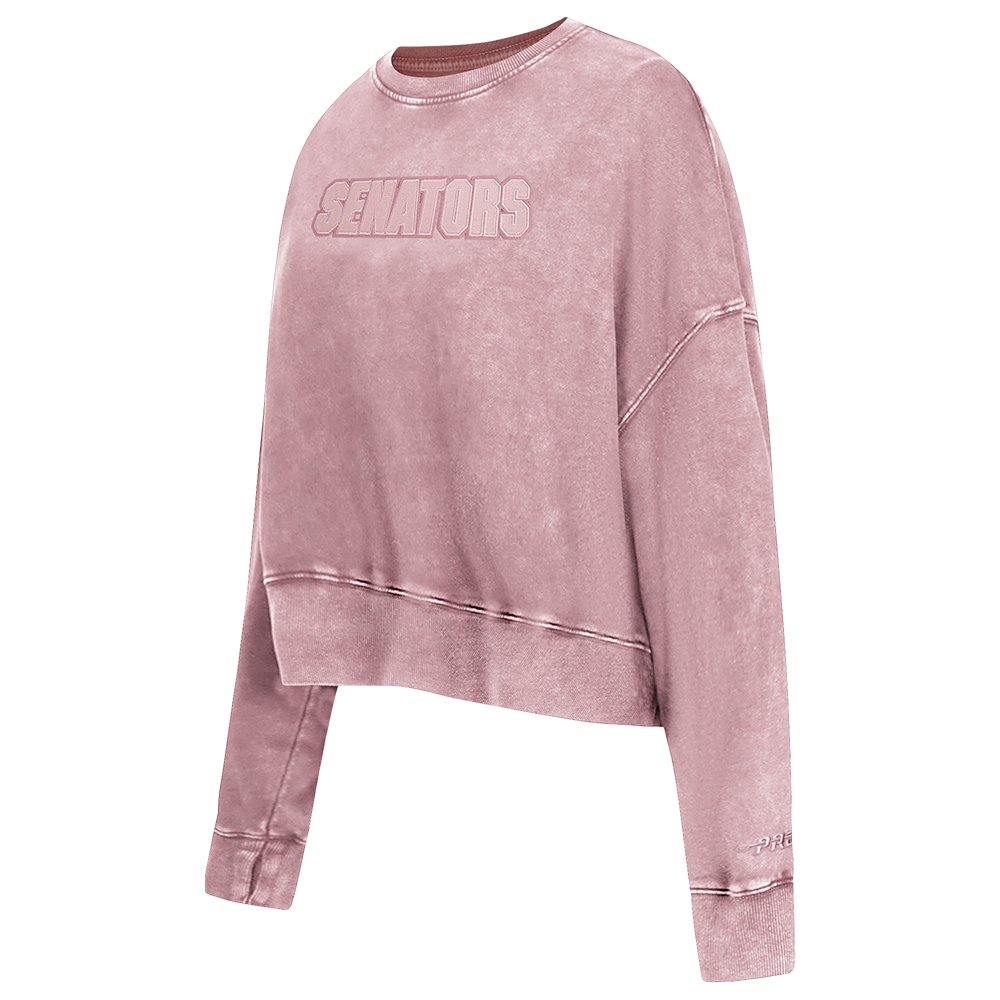 OTTAWA SENATORS WOMEN'S PINK CLASSIC ENZYME FT CREWNECK