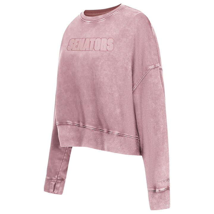 OTTAWA SENATORS WOMEN'S PINK CLASSIC ENZYME FT CREWNECK