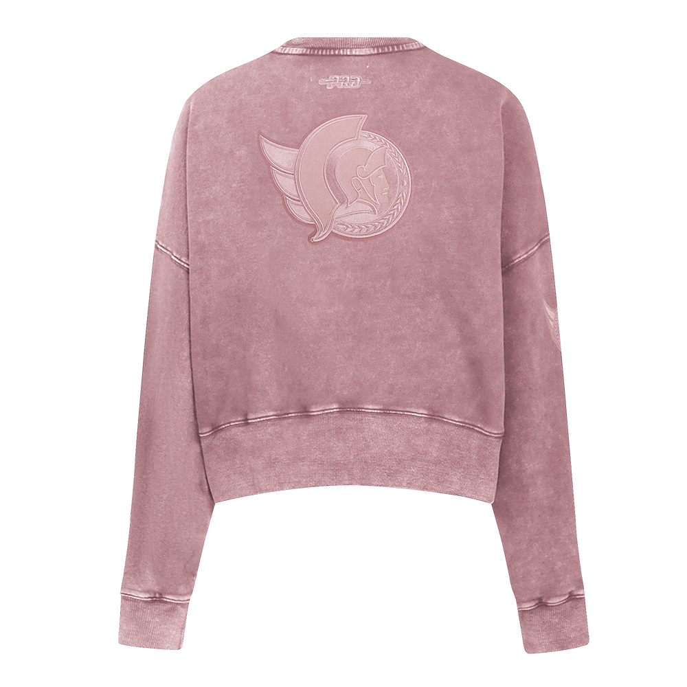 OTTAWA SENATORS WOMEN'S PINK CLASSIC ENZYME FT CREWNECK