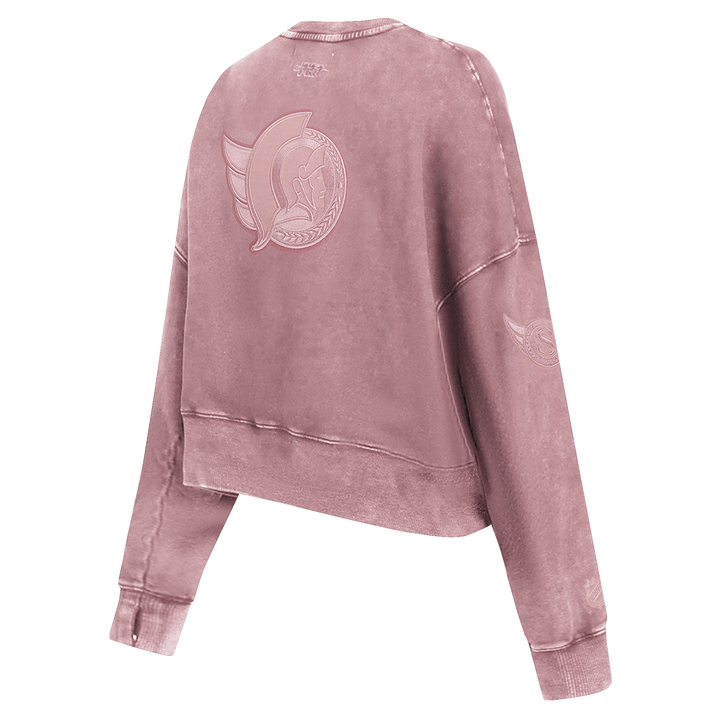 OTTAWA SENATORS WOMEN'S PINK CLASSIC ENZYME FT CREWNECK