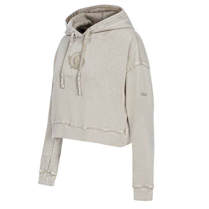 OTTAWA SENATORS WOMEN'S GREY CLASSIC ENZYME FT CROPPED PULLOVER HOODIE