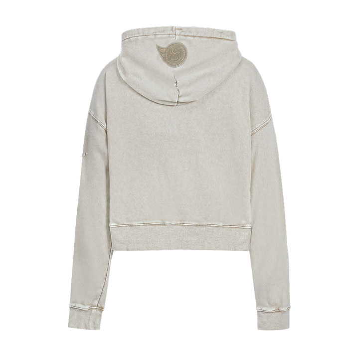 OTTAWA SENATORS WOMEN'S GREY CLASSIC ENZYME FT CROPPED PULLOVER HOODIE