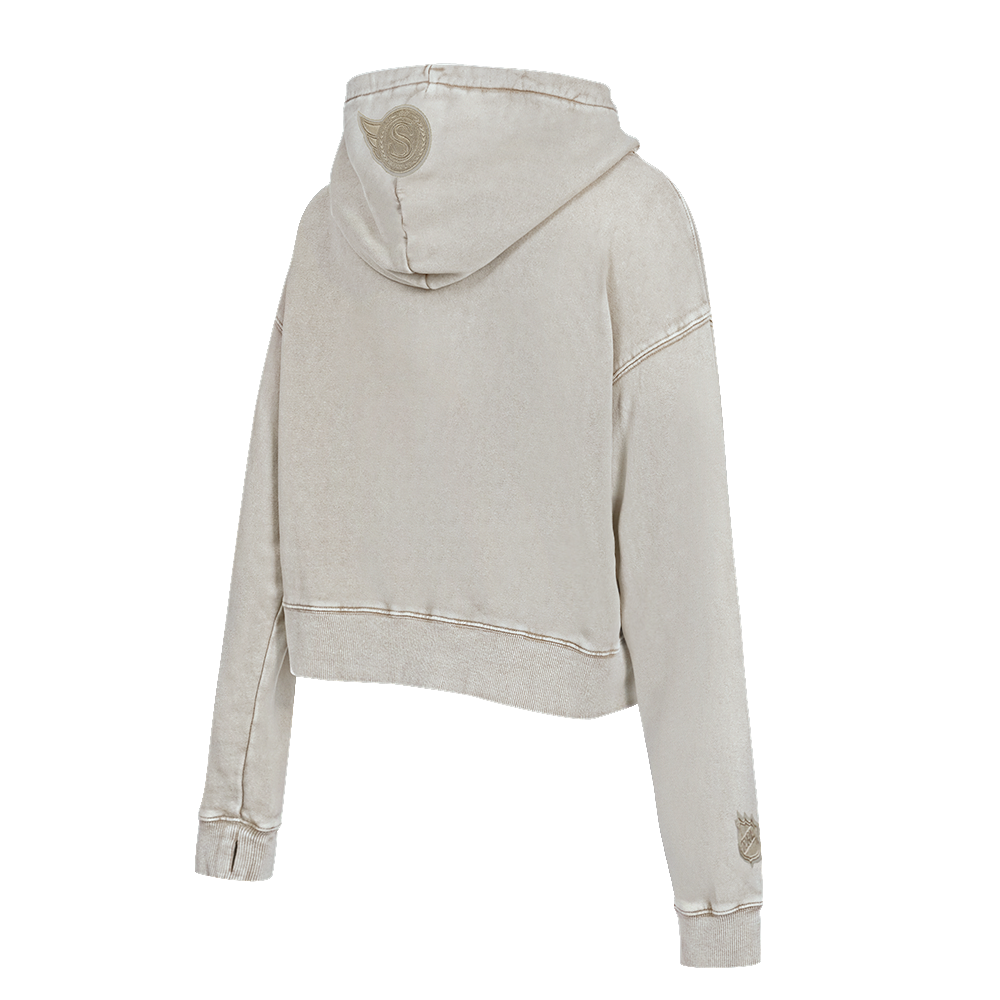 OTTAWA SENATORS WOMEN'S GREY CLASSIC ENZYME FT CROPPED PULLOVER HOODIE