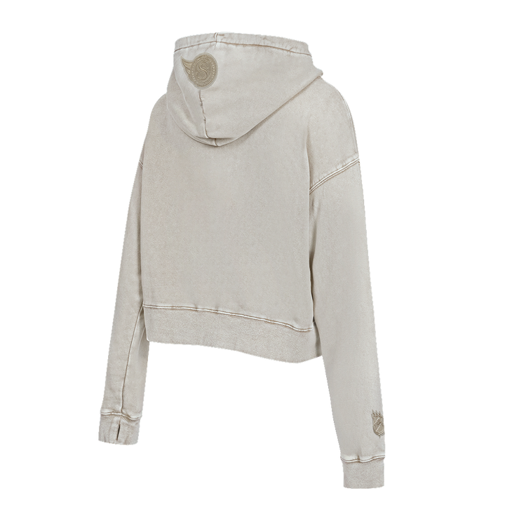 OTTAWA SENATORS WOMEN'S GREY CLASSIC ENZYME FT CROPPED PULLOVER HOODIE