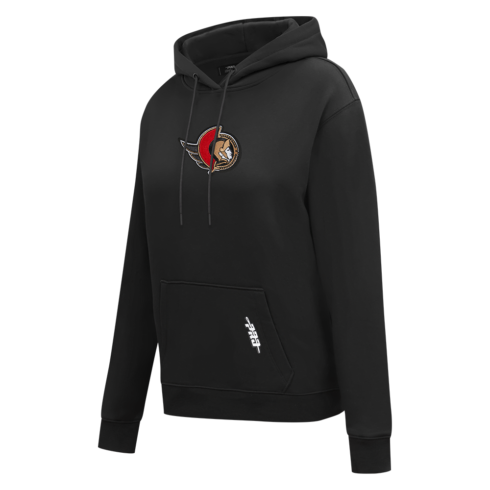 OTTAWA SENATORS WOMEN'S CLASSIC ICON PRO BLACK PULLOVER HOODIE