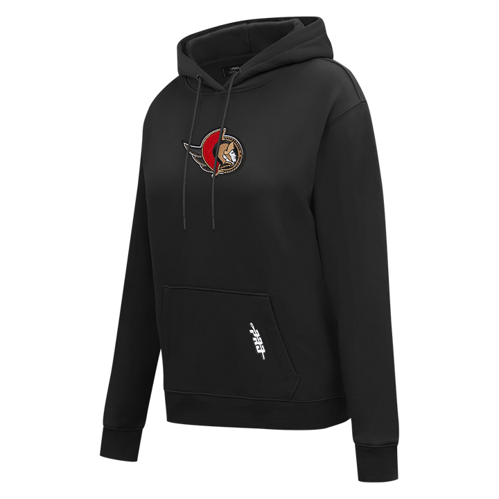 OTTAWA SENATORS WOMEN'S CLASSIC ICON PRO BLACK PULLOVER HOODIE