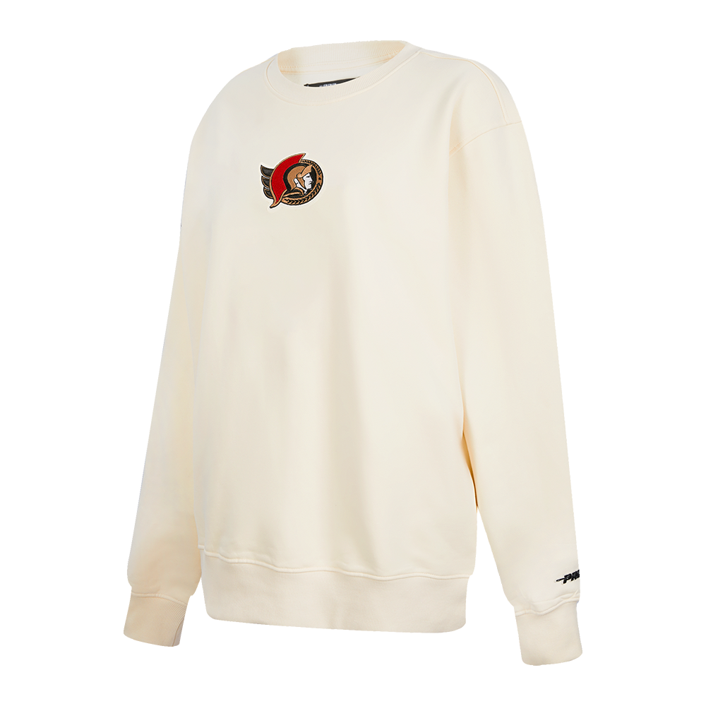 OTTAWA SENATORS WOMEN'S CLASSIC ICON PRO WHITE CREWNECK SWEATER
